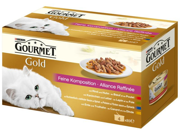 Nourriture humide Gold Fine Composition, 4x85g Purina Gourmet