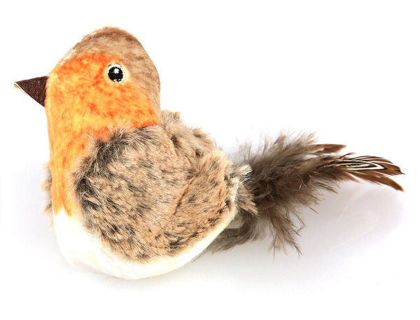 Jouet pour chat oiseau en peluche avec puce sonore