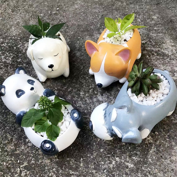 Moule en silicone pour pots de fleurs en forme d'animaux