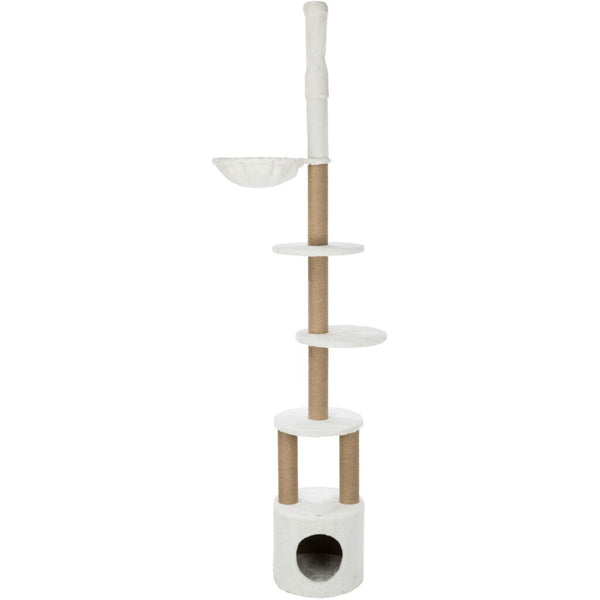 Arbre à chat Aurelio, hauteur plafond, 236-250 cm, blanc